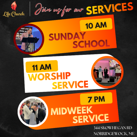 Black Red And Yellow Modern Church Service Poster